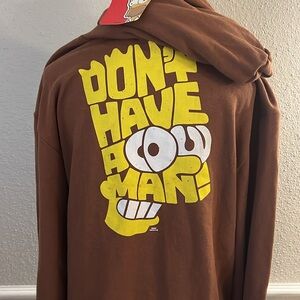 THE SIMPSONS Hoodie The Simpsons Bart Don’t Have A Cow Man Hoodie SZ M NWT Brown